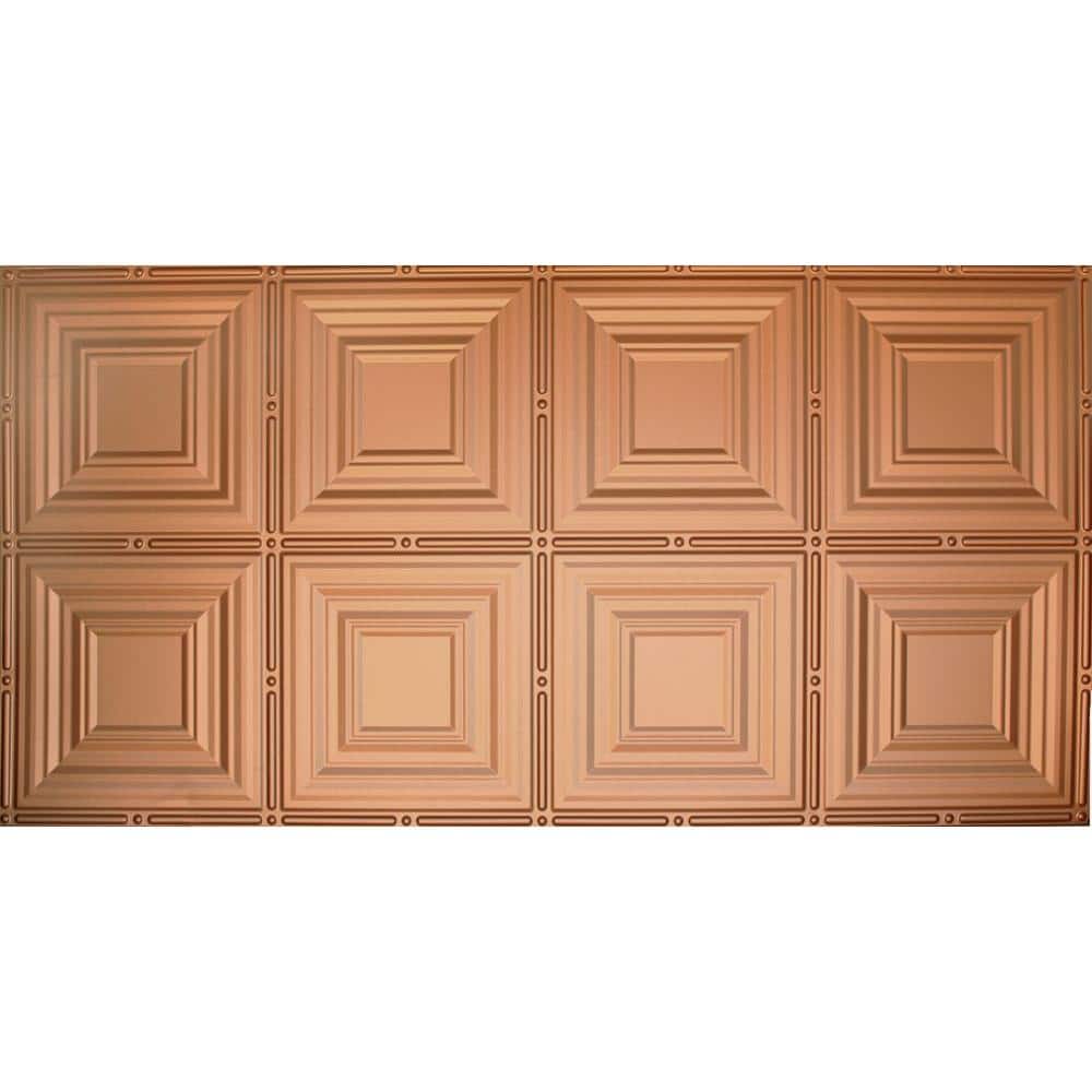 Dimensions 2 ft. x 4 ft. Glue Up Tin Ceiling Tile in Metallic Copper price history on PriceWatchPro