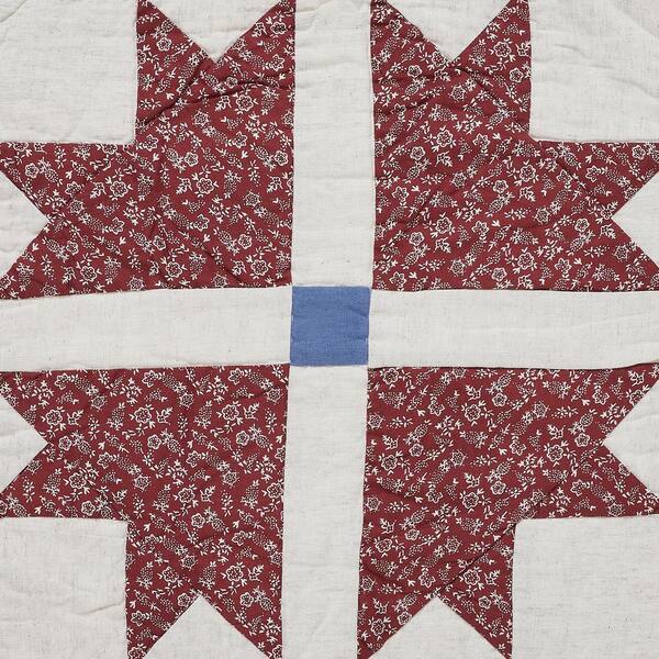 VHC BRANDS Celebration Red Cream Blue Quilted Cotton King