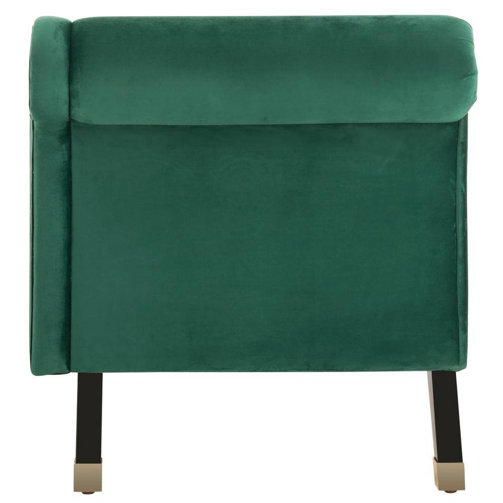 Emerald Green Velvet 63'' Transitional Stationary Sofa