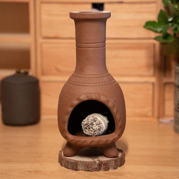 茶庭 Afoxsos Handmade Terracotta Chiminea for Incense and Smudging