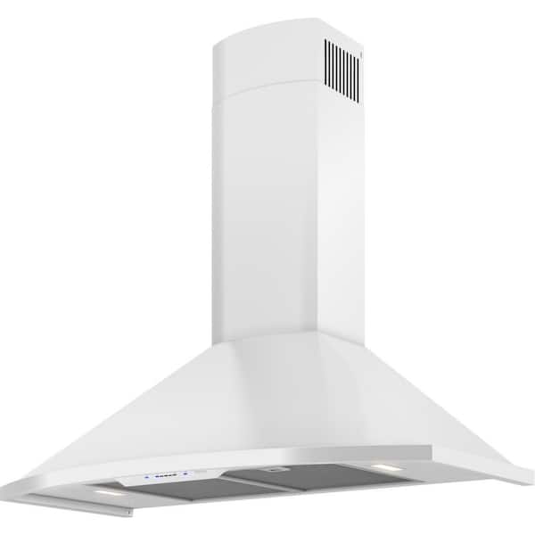 Savona 30 in. 600 CFM Convertible Wall Mount with LED Light Range Hood in White