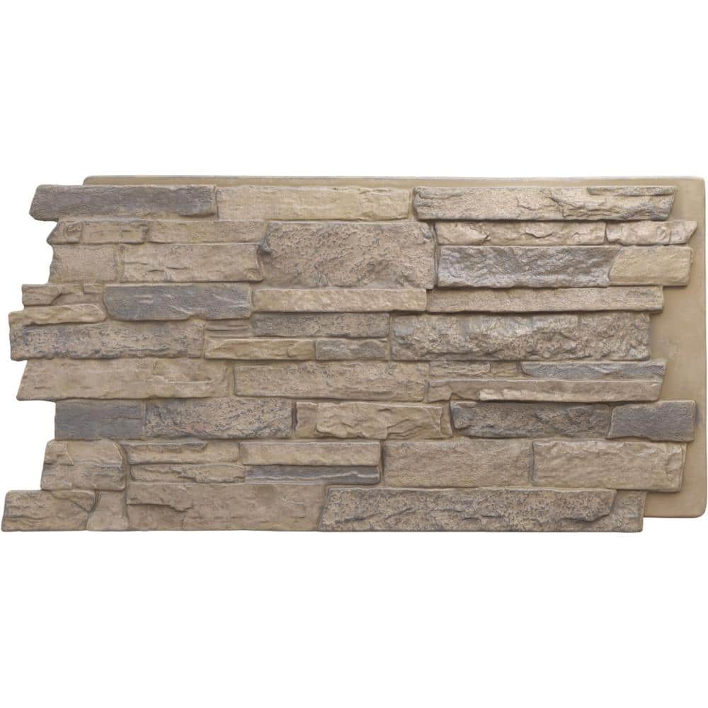 Ekena Millwork Acadia Ledge 49 in. x 1 1/4 in. Rockwall Stacked Stone ...