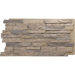 Acadia Ledge 49 in. x 1 1/4 in. Rockwall Stacked Stone, StoneWall Faux Stone Siding Panel