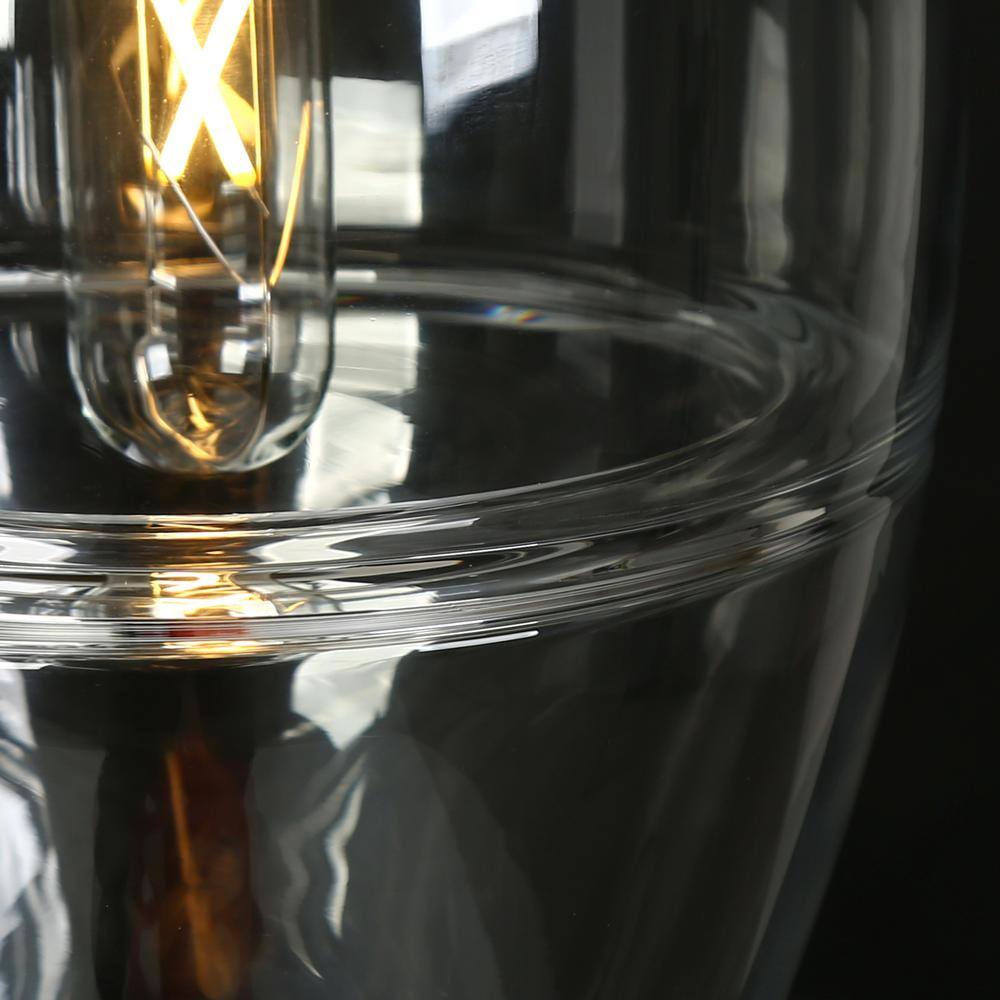 Celery Gold Mini Drum Pendant with Clear Glass Shade