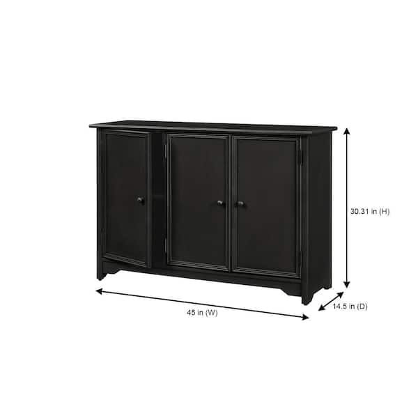 Bradstone 3 Door Charcoal Black Storage Console