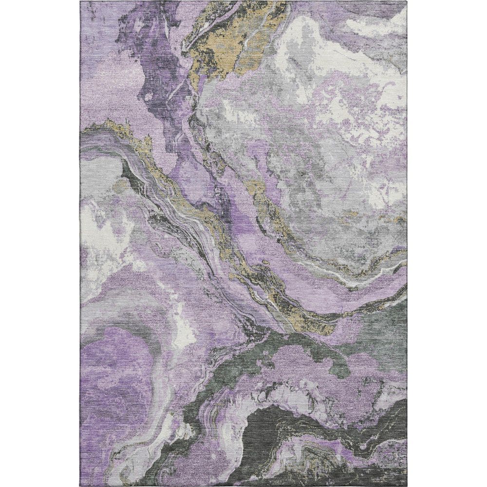 Mayfield Premium Machine Washable Abstract AMF1908 Lavender 3 ft. x 4 ft. Area Rug price history on PriceWatchPro