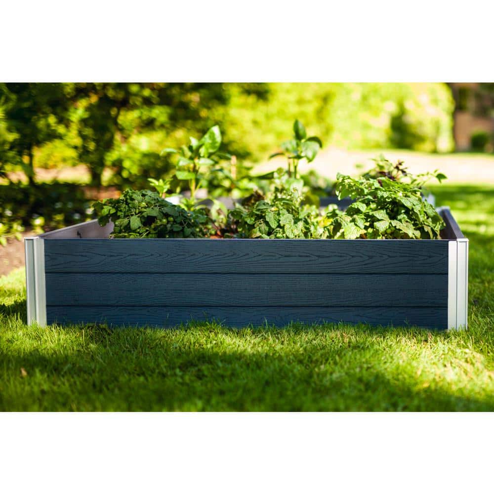 Urbana Slate Gray Vinyl Raised Garden Bed, 48" x 48"