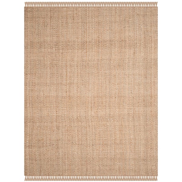 SAFAVIEH Natural Fiber Beige 11 ft. x 15 ft. Frayed Border Area Rug