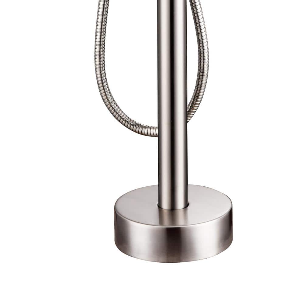 Brushed Nickel Freestanding Tub Filler with Hand Shower