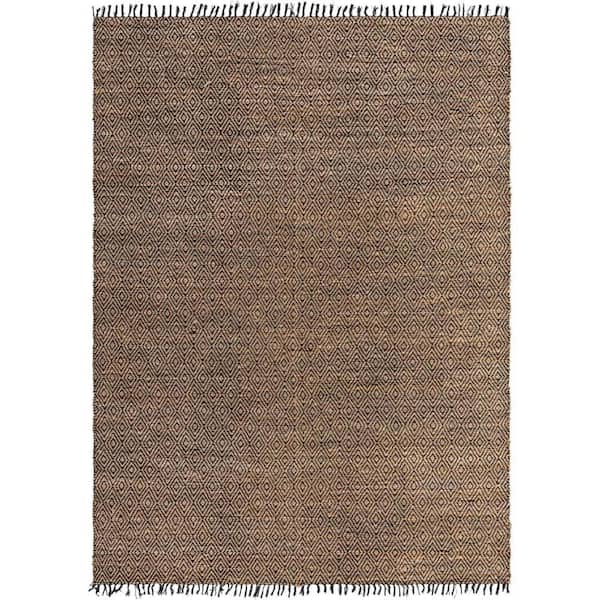 Unique Loom Chunky Jute Assam Black 10' 0 x 14' 1 Area Rug
