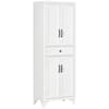 HOMCOM White Wood 23.5 in. Pantry Cabinet with Drawer and Adjustable  Shelves 835-946V80WT - The Home Depot