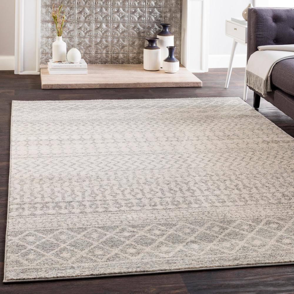Gray Moroccan Patterned 12' x 15' Area Rug