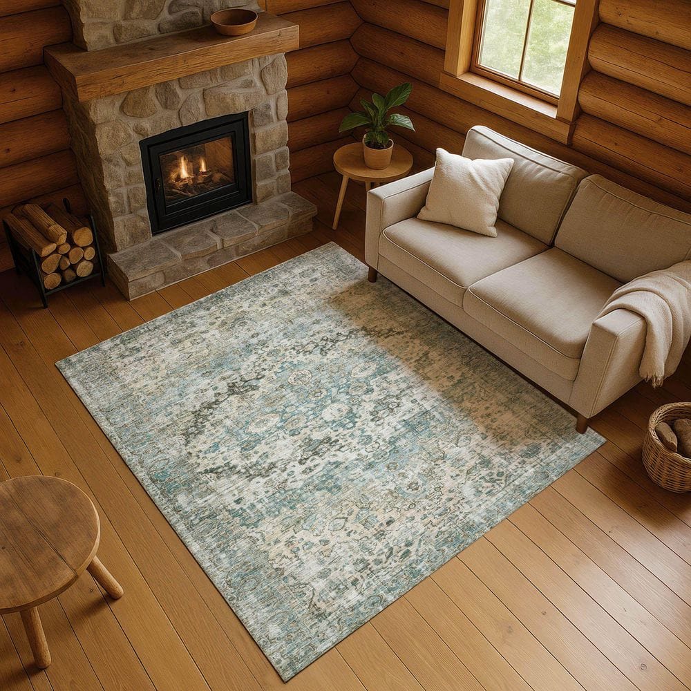 Mayfield Premium Machine Washable Abstract AMF1755 Sage 10 ft. x 14 ft. Area Rug price history on PriceWatchPro