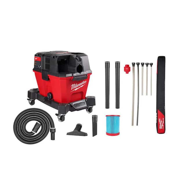 Milwaukee M18 FUEL 6 Gal. Cordless Wet/Dry Shop Vac W/Filter, Hose and AIR-TIP 1-1/4 in. - 2-1/2 in. Micro Hose Attachment