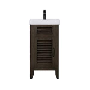 Digby 18 in. W x 14 in. D Bath Vanity in Rustic Walnut with Ceramic Vanity Top in White with White Basin