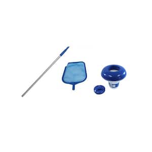Swimming Pool Pole Kit with Skimmer and Hydrotools Floating Chlorine Dispenser