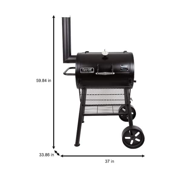 Dyna-Glo DGSS443CB-D Signature Heavy-Duty Compact Barrel Charcoal Grill in Black - 3