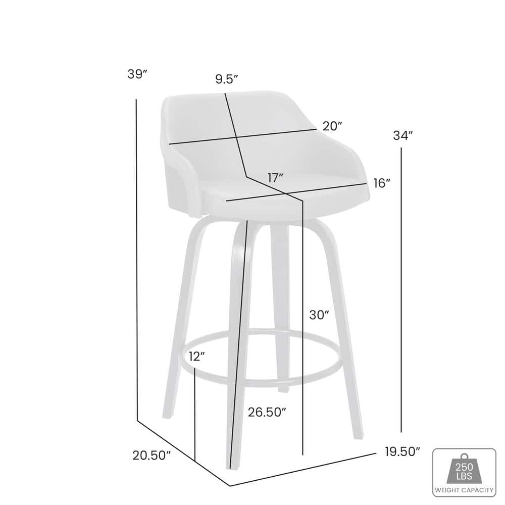 Mid Century Modern Swivel Bar Stool in Black and Gray
