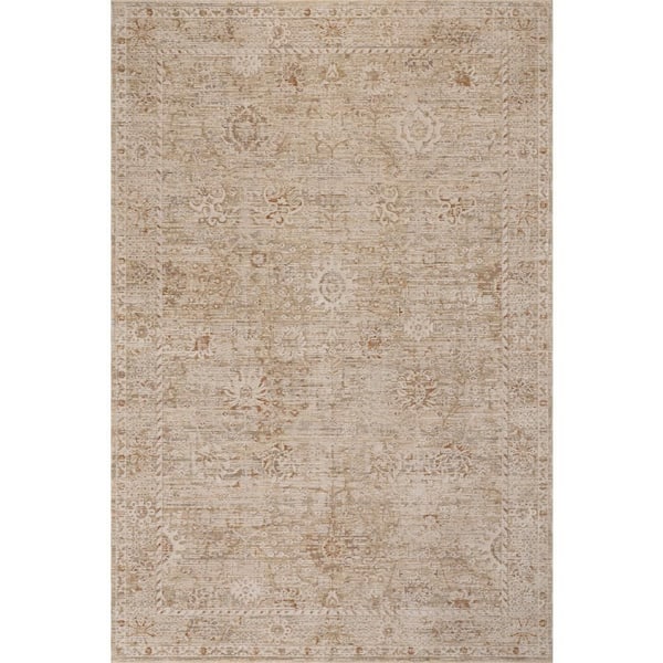 9 ft. x 12 ft. Beige Alda Traditional Abstract Indoor Area Rug