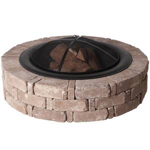 RumbleStone 46 in. x 10.5 in. Round Concrete Fire Pit Kit No. 1 in. Cafe