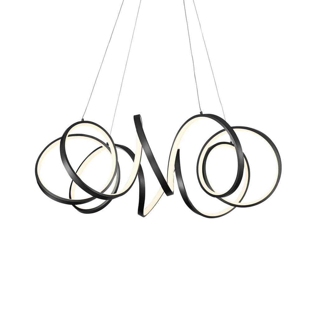 Synergy Black LED Chandelier with Soft Light Opal Lens