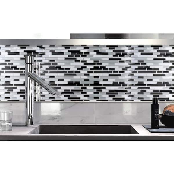 Art3d 12 In X 12 In Grey Peel And Stick Tile Backsplash For Kitchen 10 Pack A17002p10 The Home Depot