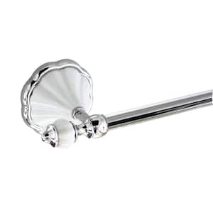 FLORA 24 in. Towel Bar in White Porcelain and Polished Chrome