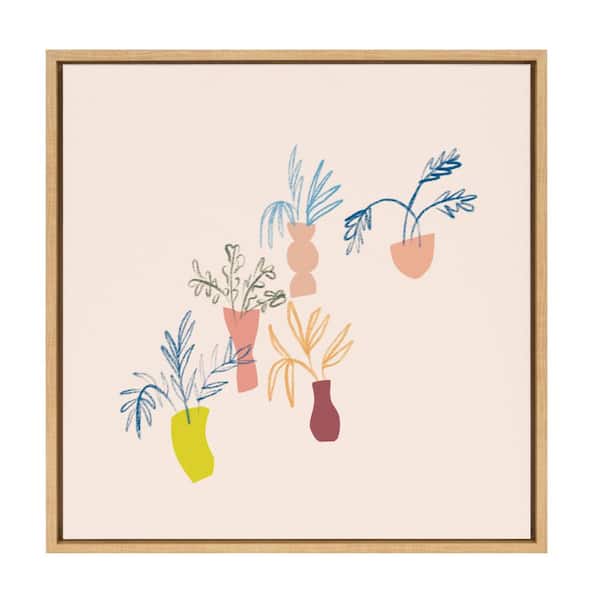 Kate and Laurel Sylvie "Plant Love Square" by Kate Aurelia Holloway 24 in. x 24 in. Framed Canvas Wall Art