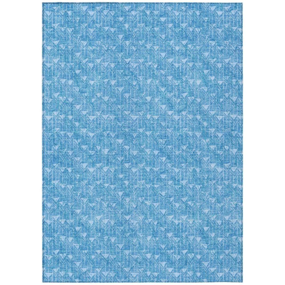 Blue 5 ft. x 8 ft. Geometric Indoor / Outdoor Area Rug price history on PriceWatchPro