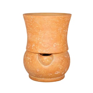 6 in. Dia x 8 in. H Composite Self Watering Belly Pot in Terracotta