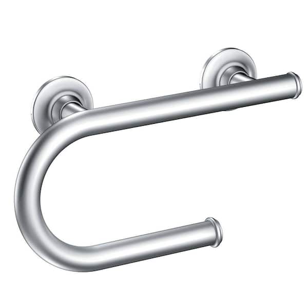 MOEN Home Care 8 in. x 1 in. Screw Grab Bar with Integrated Paper Holder in Chrome