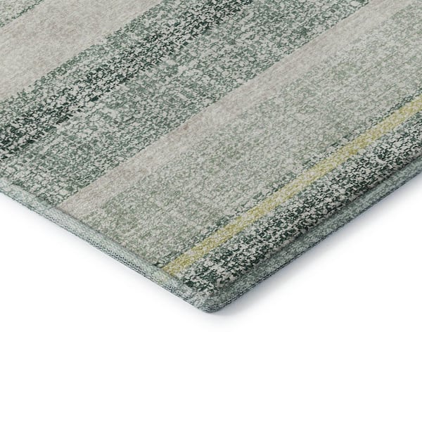 Mayfield Premium Machine Washable Abstract AMF2122 Seafoam 3 ft. x 4 ft. Area Rug