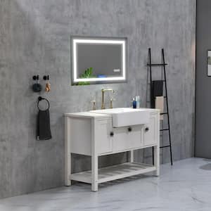 36 in. x 24 in. Bathroom LED Mirror Is Multi-Functional Each Function Is Controlled by A Smart Touch Button