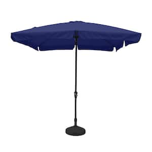 10-ft x 8-ft Rectangle Navy Blue Market Patio Umbrella with Round Umbrella Base