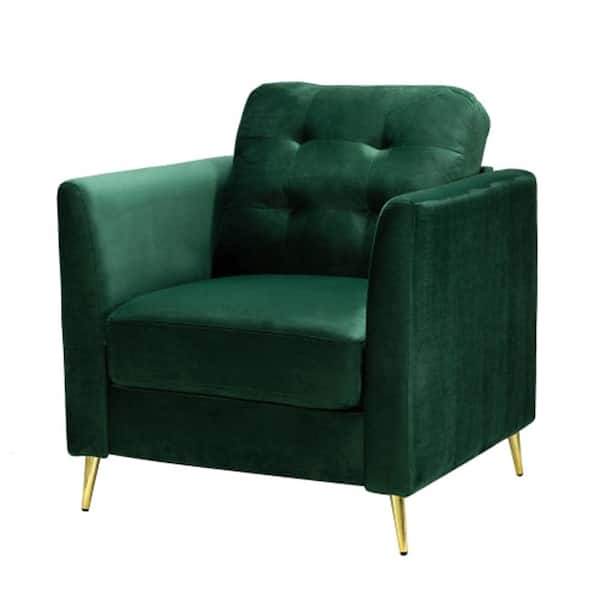 MOJAY Green Velvet Accent Chair (Set Of 1) WJ-1023915004 - The Home Depot