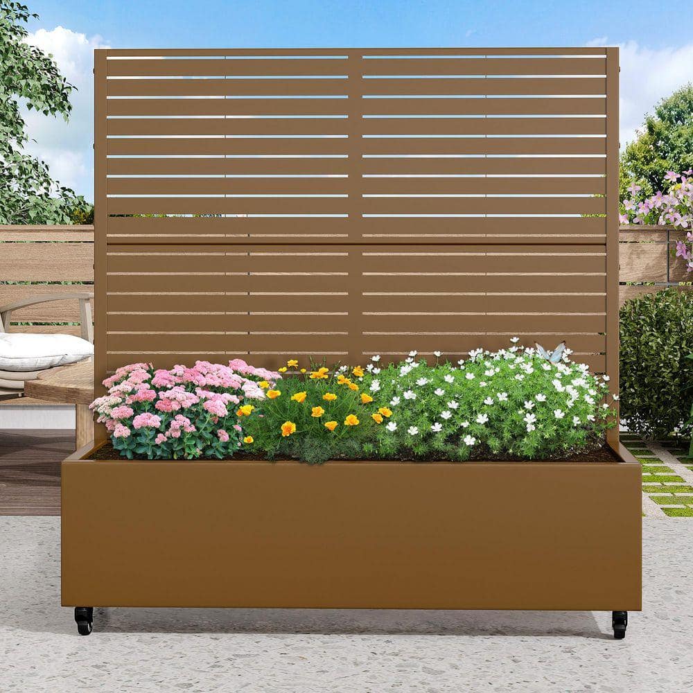 PexFix 47 in. H x 47 in. W Rectanglar Brown Outdoor Metal Privacy