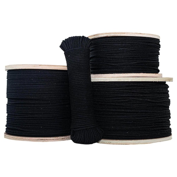 SGT KNOTS 1/8 in. x 1,000 ft. Unglazed Black Cotton Tie Line