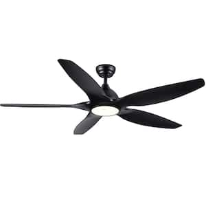 60 in. Integrated Led Indoor Matte Black Ceiling Fan With Light Kit And Remote Control