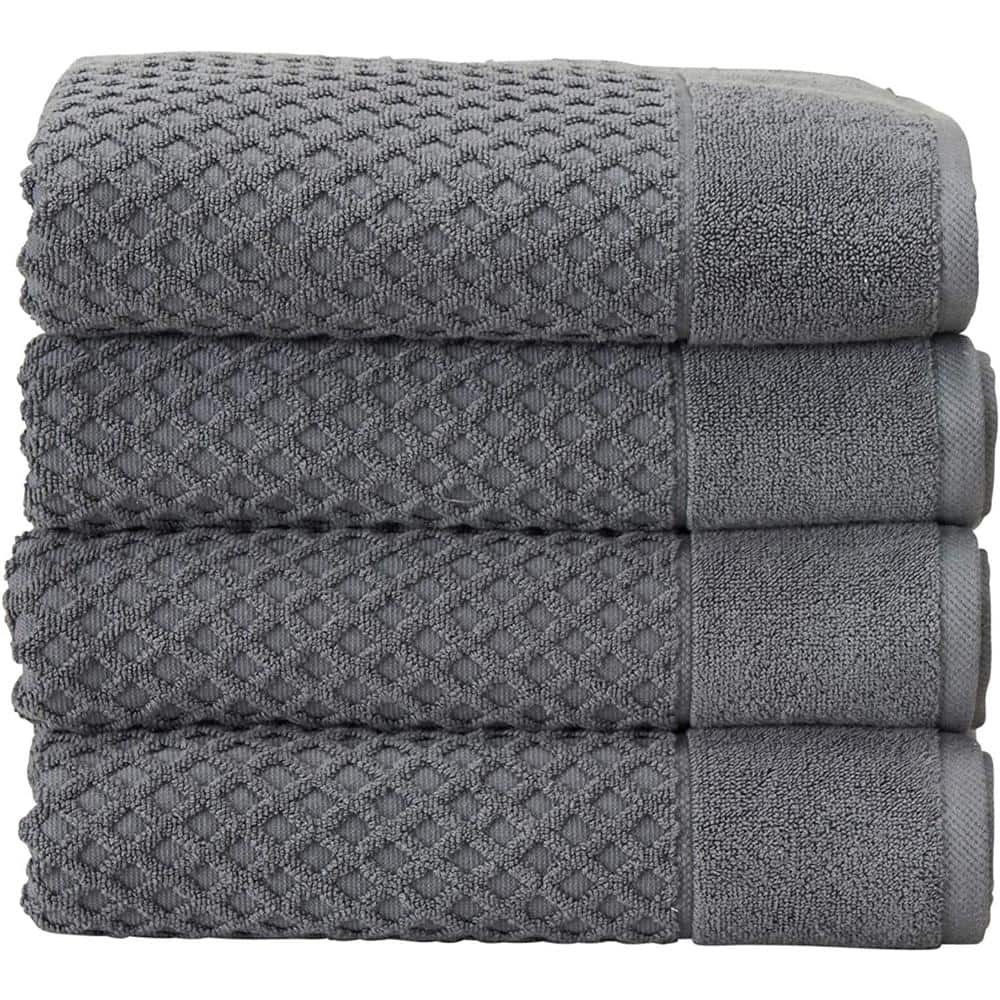 The Clean Store 6 Piece Gray Diamond Bath Towel Set (2 Bath Towels, 2 Hand Towels and 2 Washcloths)