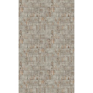 Taupe Cork-Like Natural Machine Washable 57 sq. ft. Non-Woven Non- Pasted Double Roll Wallpaper