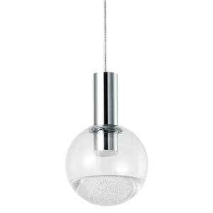 Sienna 5 in. ETL Certified Integrated LED Pendant Lighting Fixture with Globe Shade, Polished Chrome