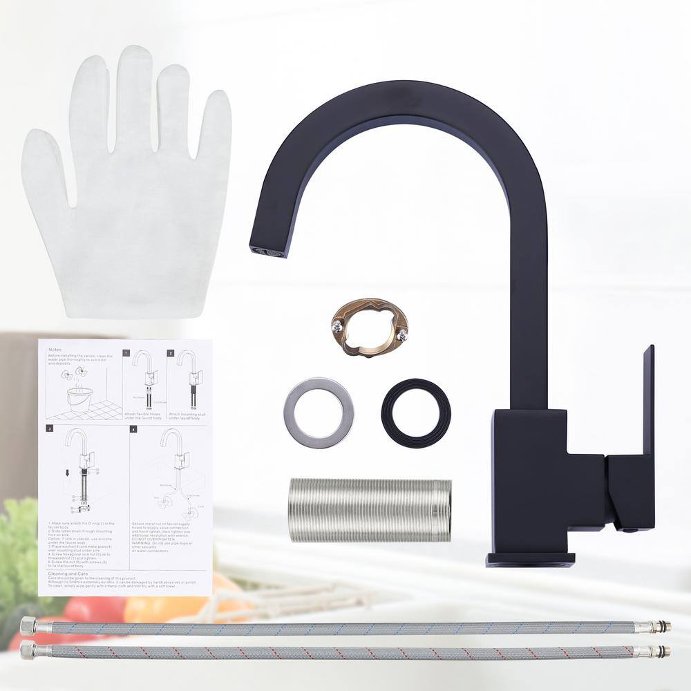 Matte Black Stainless Steel Single Handle Bar Faucet