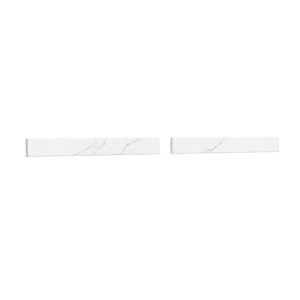 Wyndham Collection 54 in. W Quartz Vanity Backsplash in Giotto