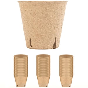 3.1 in. Peat Pots with 60 Piece Plant Labels Biodegradable Pots for Seedlings Starting Trays w/ Drainage Holes (60-Pack)