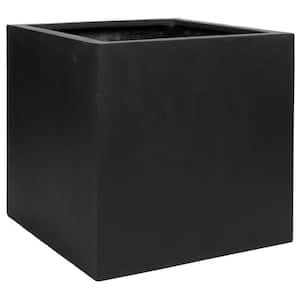 Block Extra Large 24 in. Tall Black Fiberstone Indoor Outdoor Modern Square Planter