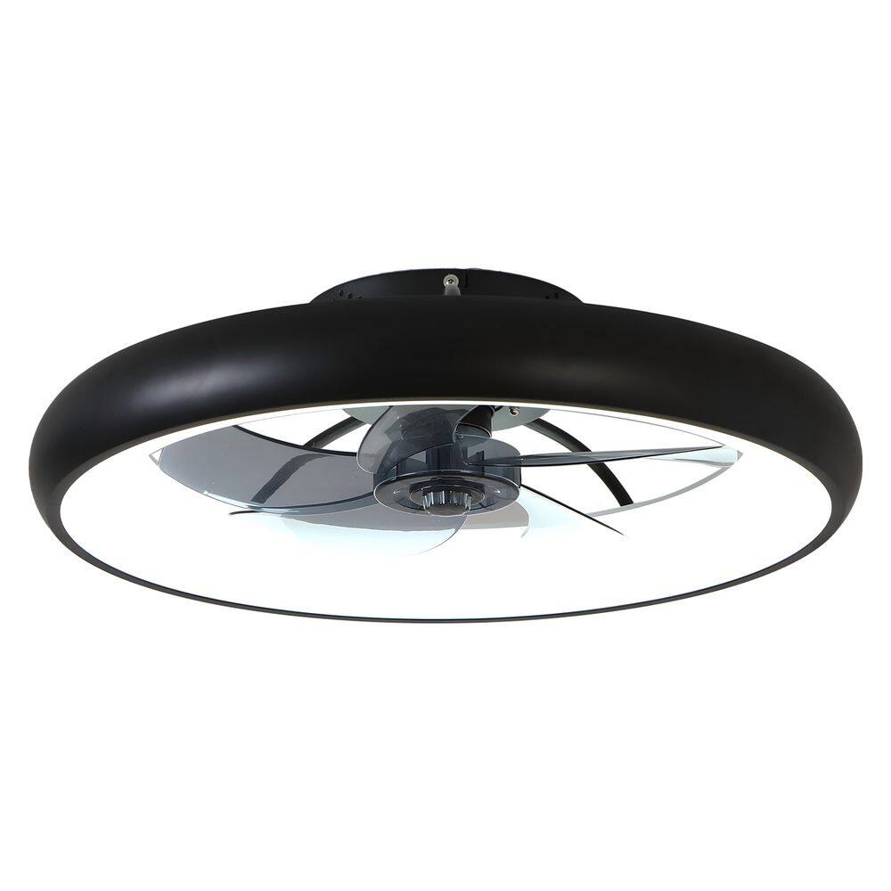 21.7in. Black Modern Flush Mount Indoor Fandelier Ceiling Fan with LED Light, Remote&APP Control, DC Motor, Easy Install price history on PriceWatchPro
