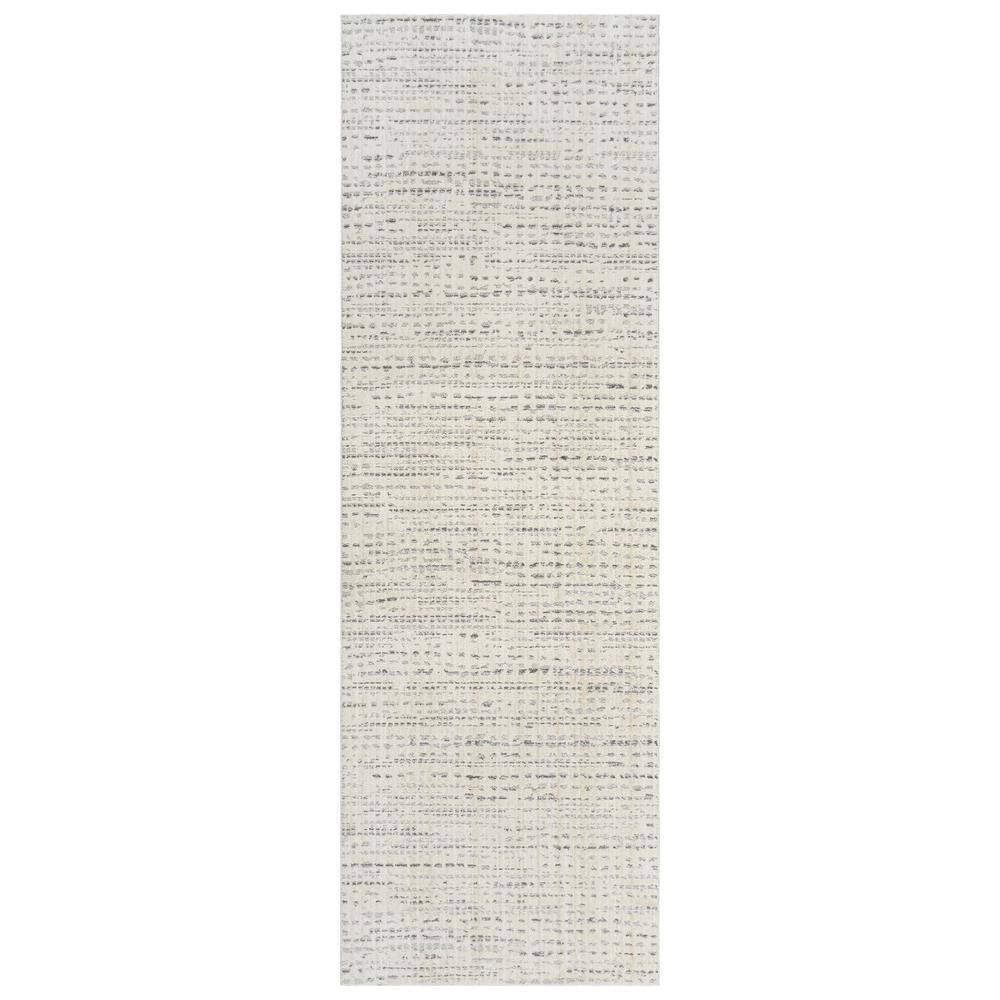 Ivory and Gray Tufted Synthetic Runner Rug, 2'2" x 6'