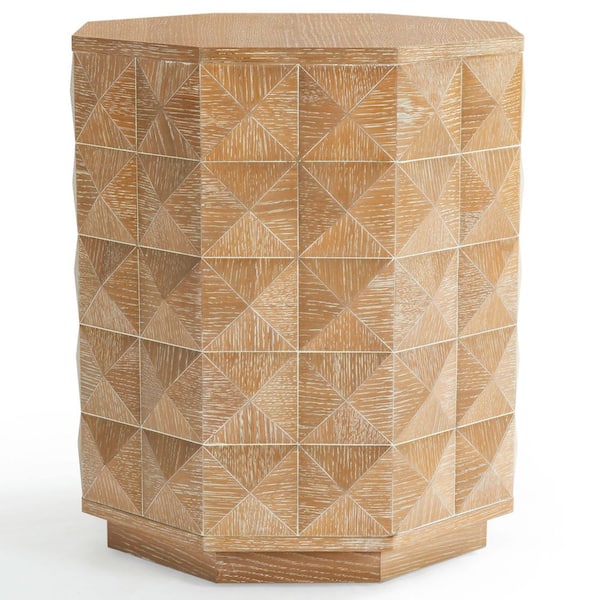 SAFAVIEH Patty 20 in. Natural Octagon Wood End Table SFV7252C