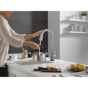 Monrovia Single-Handle Pull-Down Bar Faucet with Touch2O Technology in Lumicoat Arctic Stainless