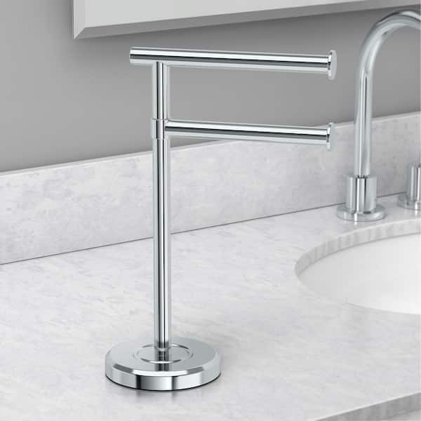 Latitude II Minimalist Countertop 12 in. 2-Amr Pivot Hand Towel Bar Holder in Chrome